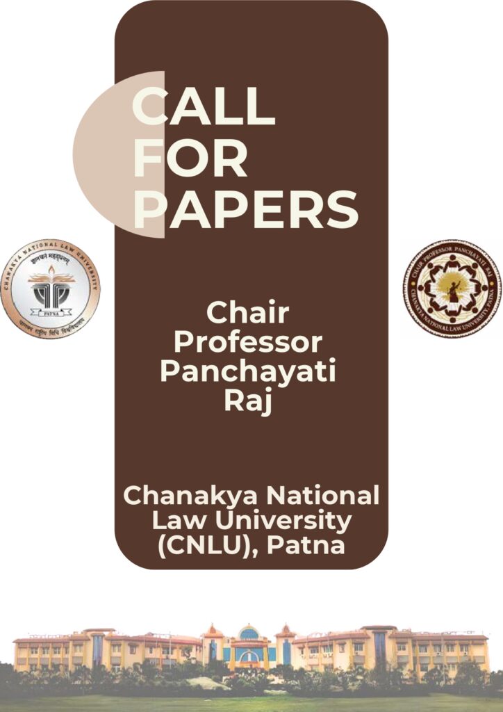 Call for Papers: Chair Professor Panchayati Raj Journal